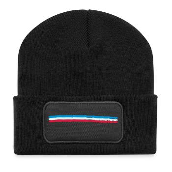 Unterstrich Flag France - Recycelte Patch Beanie - Schwarz - Vorne