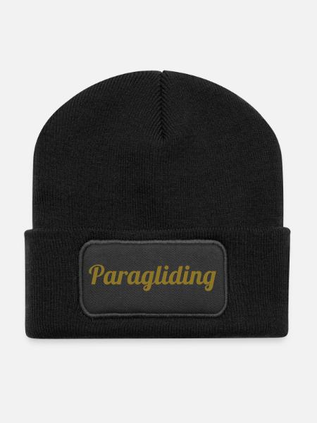 Gleitschirmfliegen / Gleitschirm / Paragliding / - Recycelte Patch Beanie - Schwarz