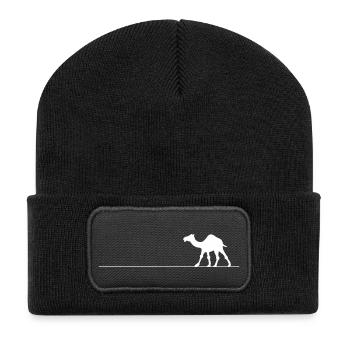Kamel Linie - Recycelte Patch Beanie - Schwarz - Vorne