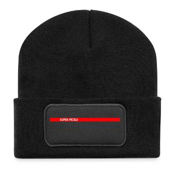 super-picole - Recycelte Patch Beanie - Schwarz - Vorne