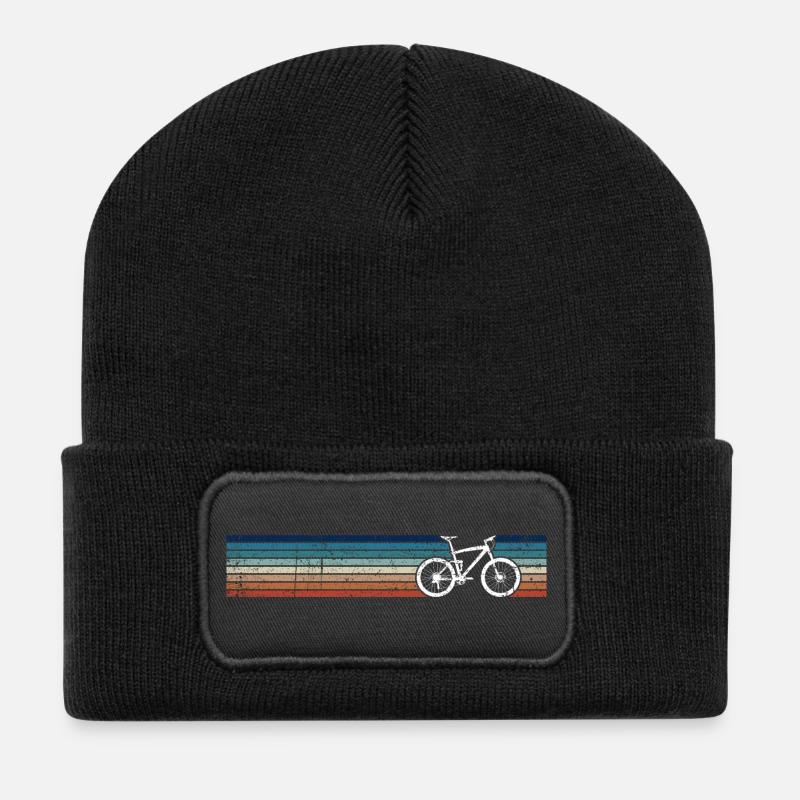 Fahrrad Vintage Retro - Recycelte Patch Beanie - Schwarz