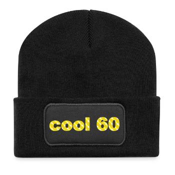 Jahre alt, cool 60 - Recycelte Patch Beanie - Schwarz - Vorne