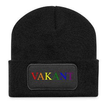 Vacant lettering 1 - Recycled Patch Beanie - black - Front