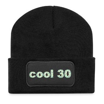 geburtstagsshirts, cool 30, für damen - Recycelte Patch Beanie - Schwarz - Vorne