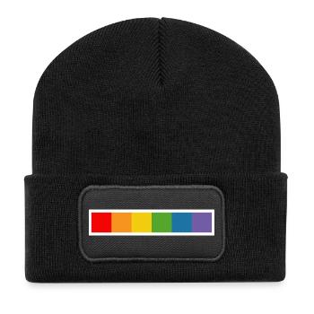 Chemise LGBT CSD arc-en-ciel blanc - Beanie recyclé à patch - noir - Devant