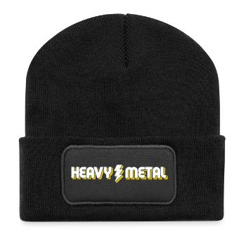 Heavy Metal Lightning Bolt Text Logo - Recycled Patch Beanie - black - Front