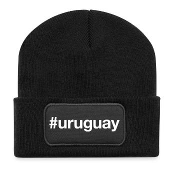URUGUAY Hashtag - Recycelte Patch Beanie - Schwarz - Vorne