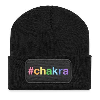 CHAKRA Hashtag - Recycelte Patch Beanie - Schwarz - Vorne