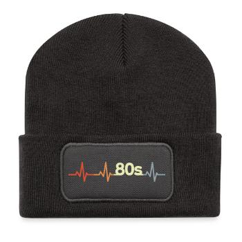 ECG des années 80 - Beanie recyclé à patch - charbon - Devant