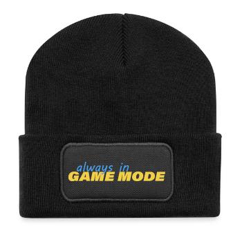 ALWAYS IN GAME MODE - Recycelte Patch Beanie - Schwarz - Vorne