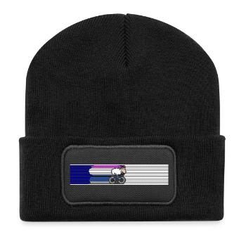 Tri Radfahren - Recycelte Patch Beanie - Schwarz - Vorne