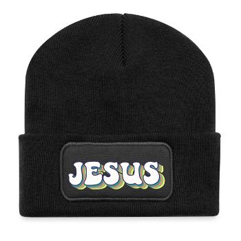 Jésus - Beanie recyclé à patch - noir - Devant