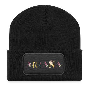Ariana - Recycelte Patch Beanie - Schwarz - Vorne