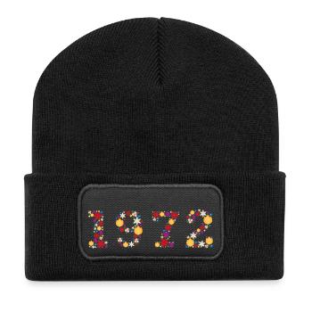 Flowers 1972 - Recycelte Patch Beanie - Schwarz - Vorne