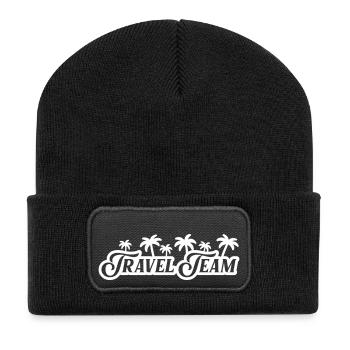 Équipe de voyage Palmiers - Beanie recyclé à patch - noir - Devant