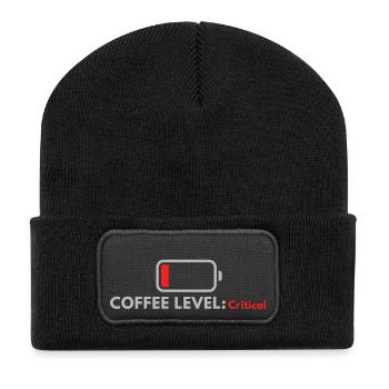 Coffee Level: Critical - Recycled Patch Beanie - black - Front