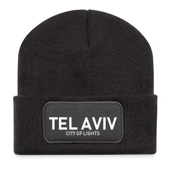 Tel Aviv - City of Lights - Israel - Recycled Patch Beanie - dark grey - Front