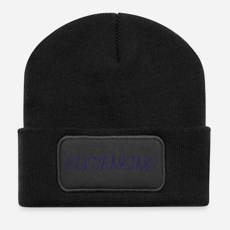 Kuestenkind, navy - Recycelte Patch Beanie - Schwarz