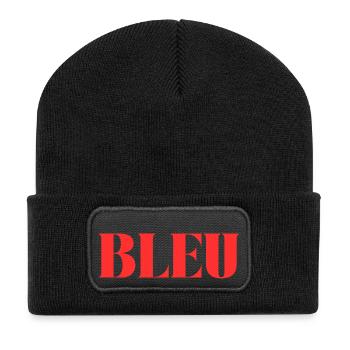 BLEU en ROUGE - Beanie recyclé à patch - noir - Devant