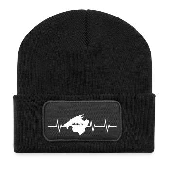 Heartbeat of Mallorca - We love the island - Recycelte Patch Beanie - Schwarz - Vorne