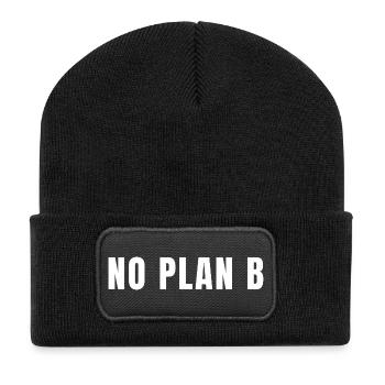 Kein Plan B. Alles auf eine Karte setzen. Risiko. Erfolg. Macht. - Recycelte Patch Beanie - Schwarz - Vorne