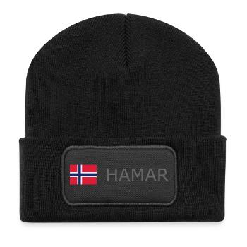 Drapeau de la Norvège - Hamar - Norge - Norwegen - Beanie recyclé à patch - noir - Devant