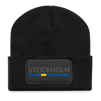 Drapeau de la Suède - Stockholm - Sverige - Schweden - Beanie recyclé à patch - noir - Devant