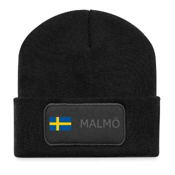 Sweden Flag - Malmö - Sverige - Schweden - Recycled Patch Beanie - black - Front