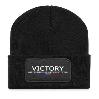 Victory EVERY SUCCESS HAS A NAME KEEP TRYING V2 - Beanie recyclé à patch - noir - Devant