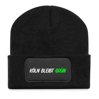 Koeln_bleibt_gruen_ - Recycled Patch Beanie - black - Front