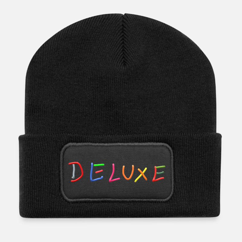 Deluxe Rainbow Lettering - Recycled Patch Beanie - black