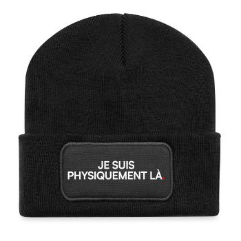 I'm physically there humor office - Recycled Patch Beanie - black - Front