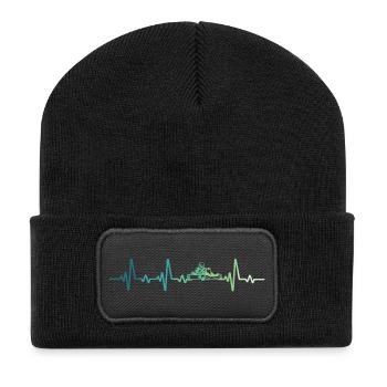Kart Heartbeat Karting - Recycelte Patch Beanie - Schwarz - Vorne