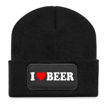 I love beer - Recycled Patch Beanie - black - Front