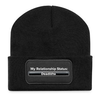 Mon statut relationnel : Deadlifts Drôle Gym - Beanie recyclé à patch - noir - Devant