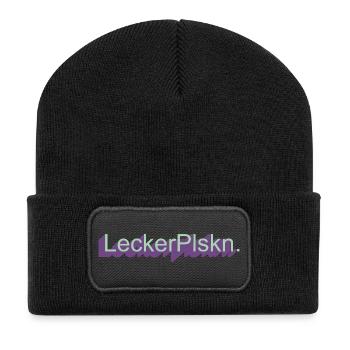 Lecker Bierchen ausm Pott - Recycelte Patch Beanie - Schwarz - Vorne