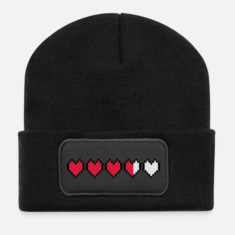 Leben Pixel - Recycelte Patch Beanie - Schwarz