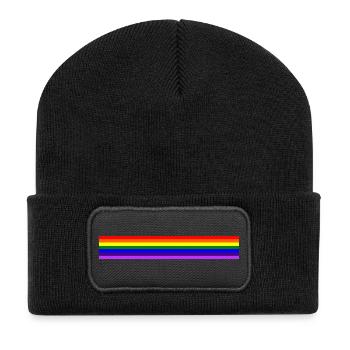 Band rainbow / rainbow band - Recycled Patch Beanie - black - Front