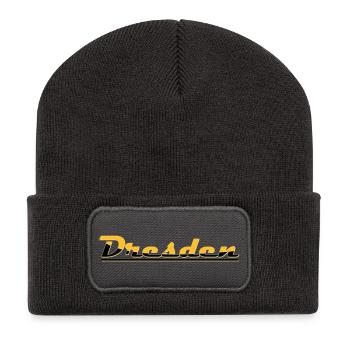 Schriftzug Dresden - Recycelte Patch Beanie - Dunkelgrau - Vorne