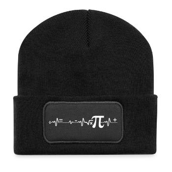 Mathematiker Heartbeat - Recycelte Patch Beanie - Schwarz - Vorne
