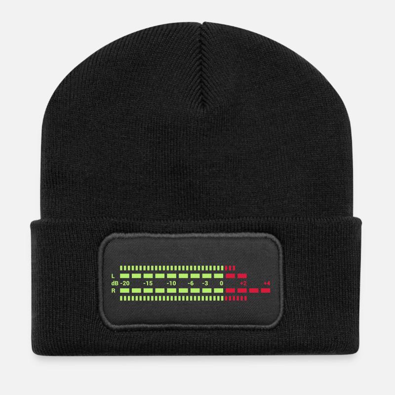 Equalizer dreifarbig EQ Musik Anlage Techno Club S - Recycelte Patch Beanie - Schwarz