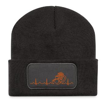 SR500 TX500 Heartbeat orange - Recycelte Patch Beanie - Dunkelgrau - Vorne