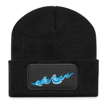 Waves 2C - Beanie recyclé à patch - noir - Devant