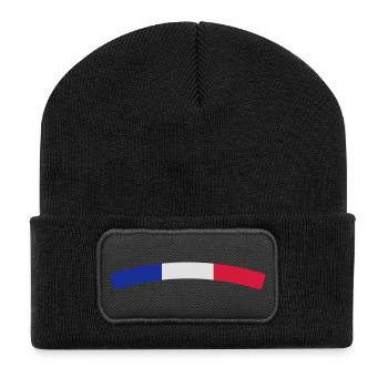 France - Recycelte Patch Beanie - Schwarz - Vorne