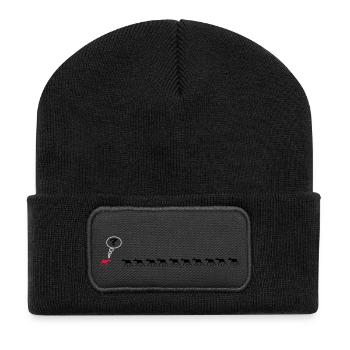 Elch-10+1=? verwirrter Elk - Recycelte Patch Beanie - Schwarz - Vorne