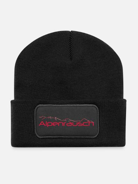 alpenrausch - Recycelte Patch Beanie - Schwarz