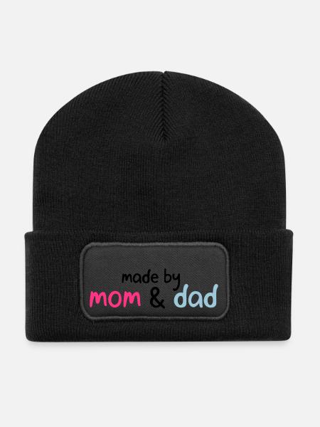 faite par maman et papa - Beanie recyclé à patch - noir
