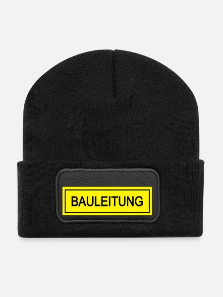 bauleitung - Recycelte Patch Beanie - Schwarz