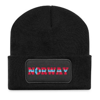 Norway Norwegen - Recycelte Patch Beanie - Schwarz - Vorne