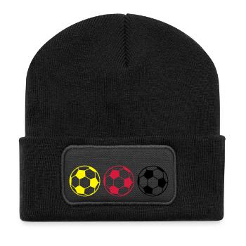 soccer_germany - Recycelte Patch Beanie - Schwarz - Vorne